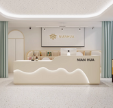 Elegant Wave-Design Reception Desk